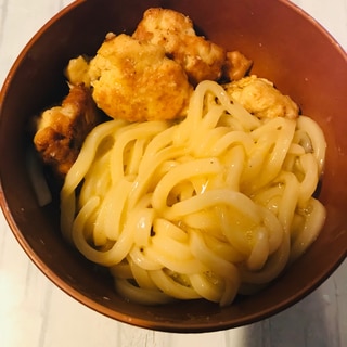 卵　めんつゆ　作り置き鶏むねナゲット　うどん